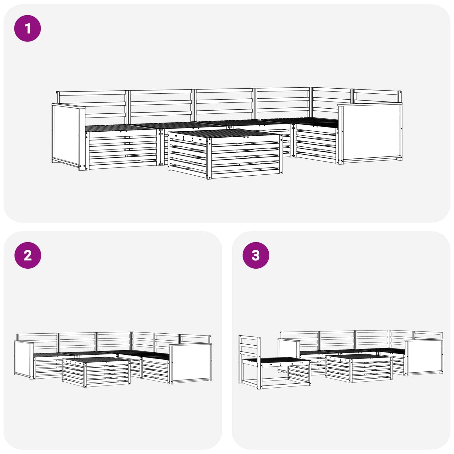 vidaXL Σειρά Καναπέ Εξωτερικού 6 pcs Φυσικό Στερεό Ξύλο Ακακίας
