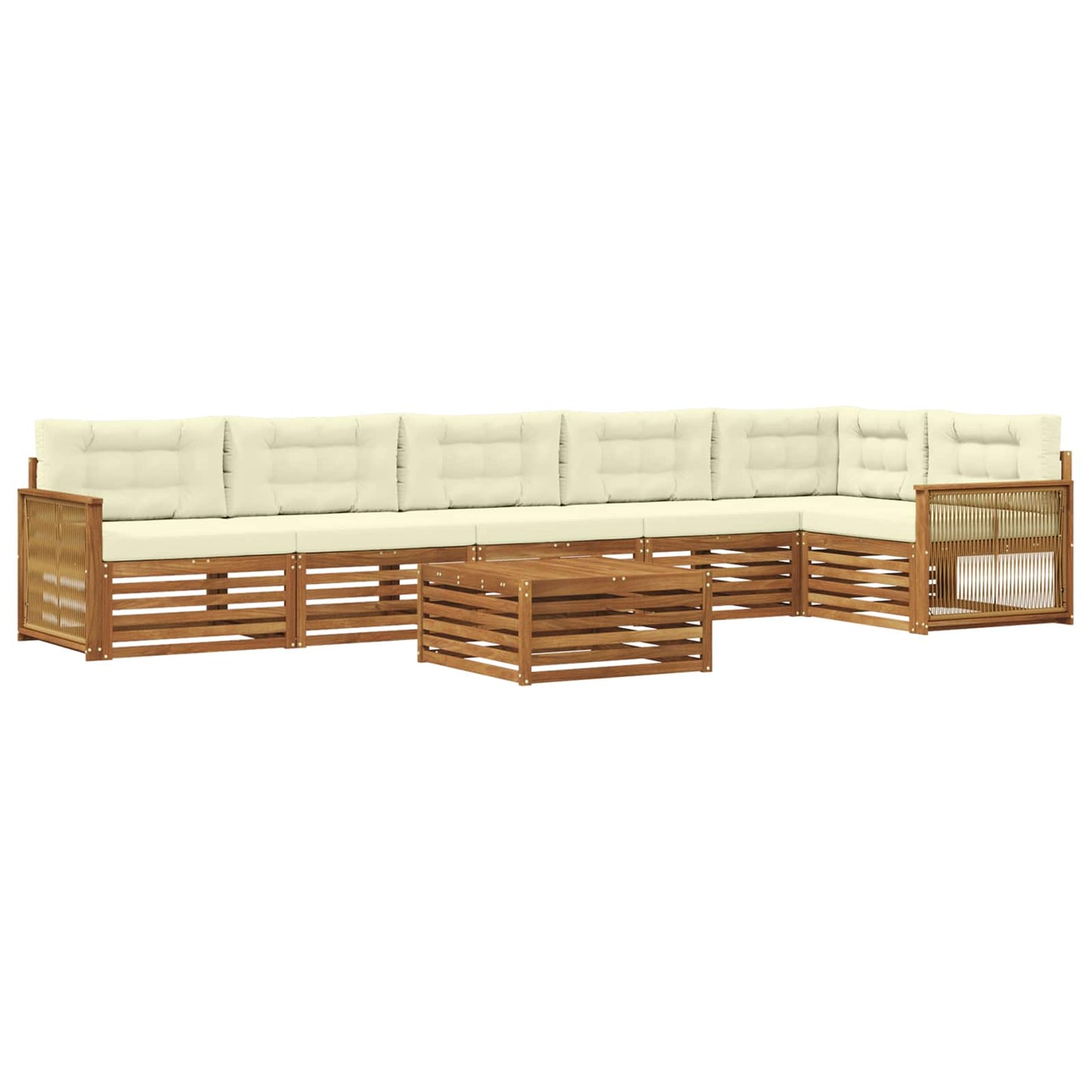 vidaXL Σειρά Καναπέ Εξωτερικού με μαξιλάρι 7 pcs Φυσικό και Κρέμα