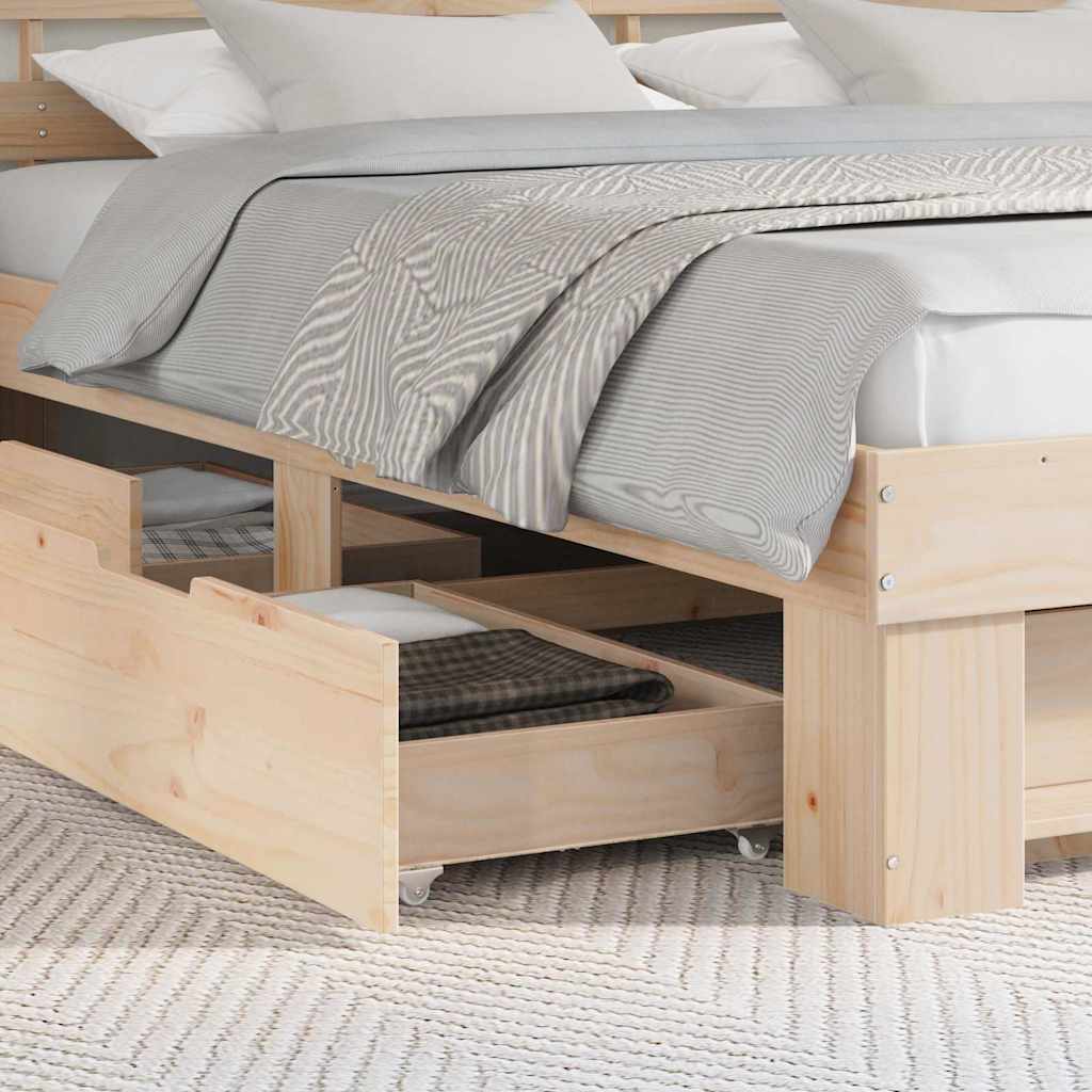 vidaXL Σκελετός Κρεβατιού Καφέ 180 x 200 cm Στερεά ξυλεία πεύκου