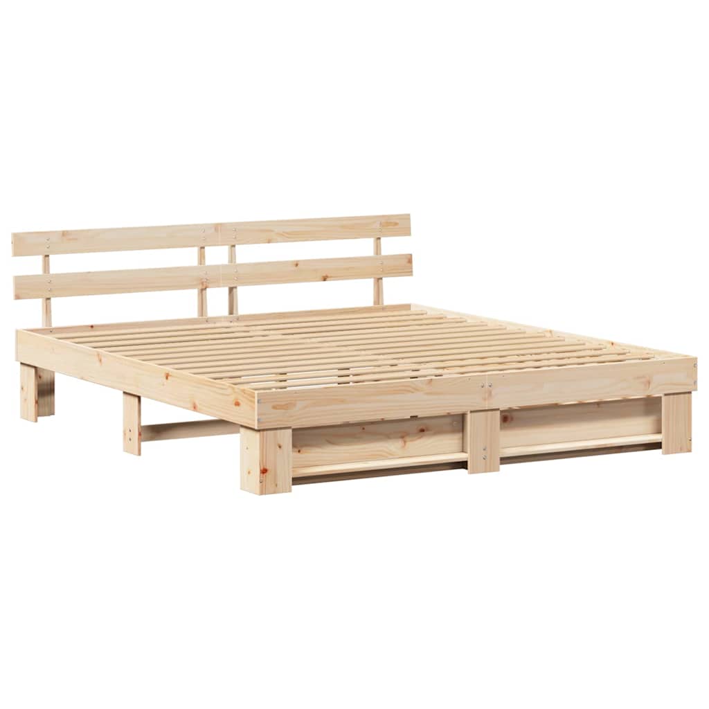 vidaXL Σκελετός Κρεβατιού Καφέ 180 x 200 cm Στερεά ξυλεία πεύκου