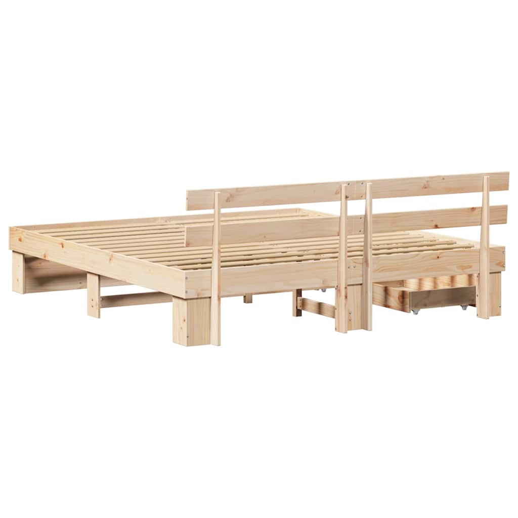 vidaXL Σκελετός Κρεβατιού Καφέ 180 x 200 cm Στερεά ξυλεία πεύκου