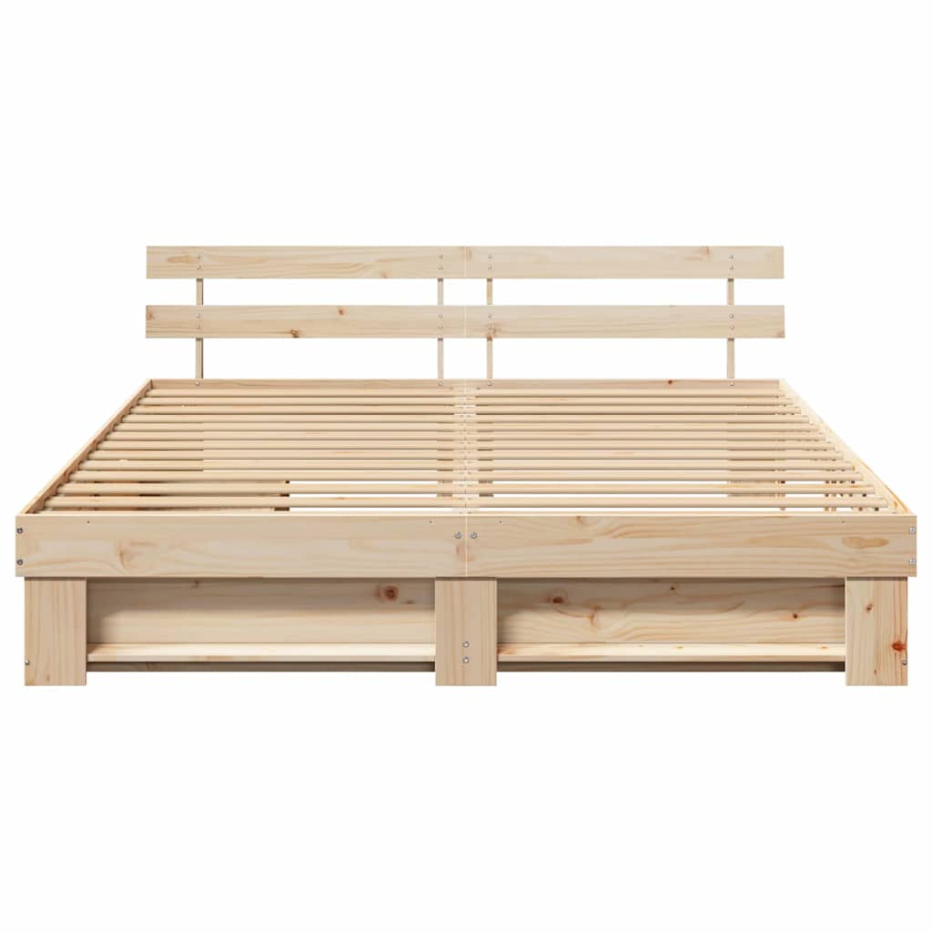 vidaXL Σκελετός Κρεβατιού Καφέ 180 x 200 cm Στερεά ξυλεία πεύκου