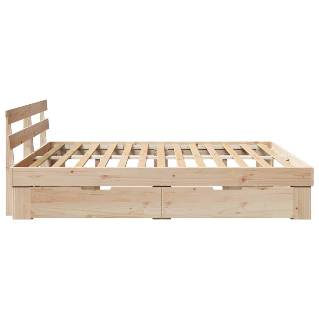 vidaXL Σκελετός Κρεβατιού Καφέ 180 x 200 cm Στερεά ξυλεία πεύκου