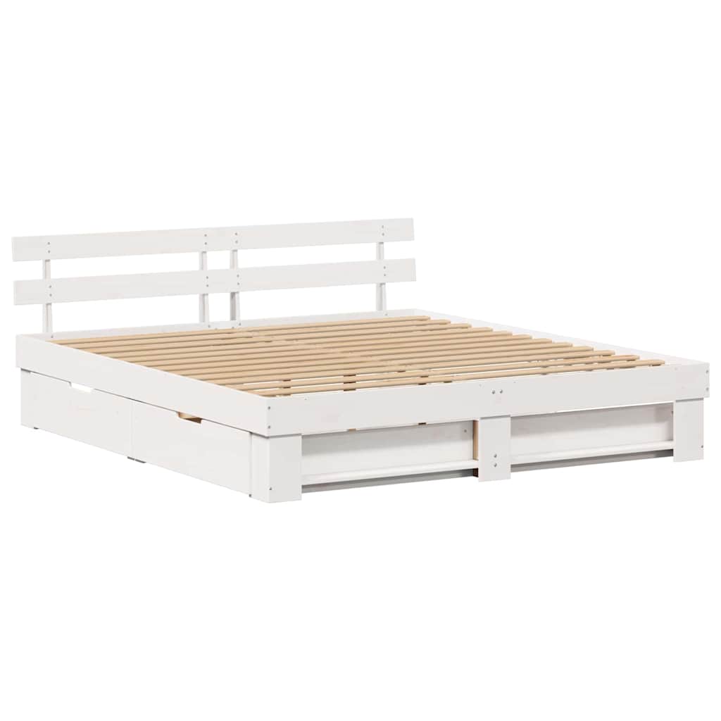 vidaXL Σκελετός Κρεβατιού Λευκό 180 x 200 cm Στερεά ξυλεία πεύκου