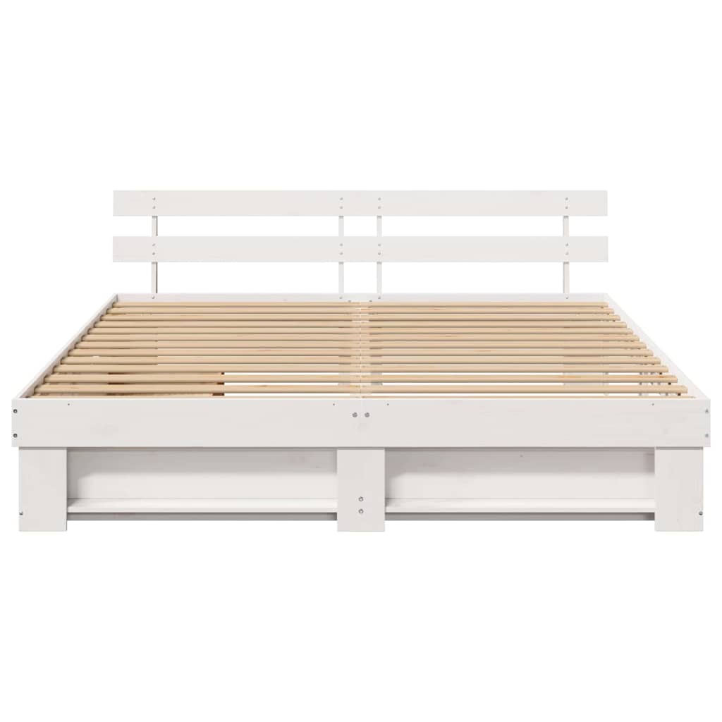 vidaXL Σκελετός Κρεβατιού Λευκό 180 x 200 cm Στερεά ξυλεία πεύκου