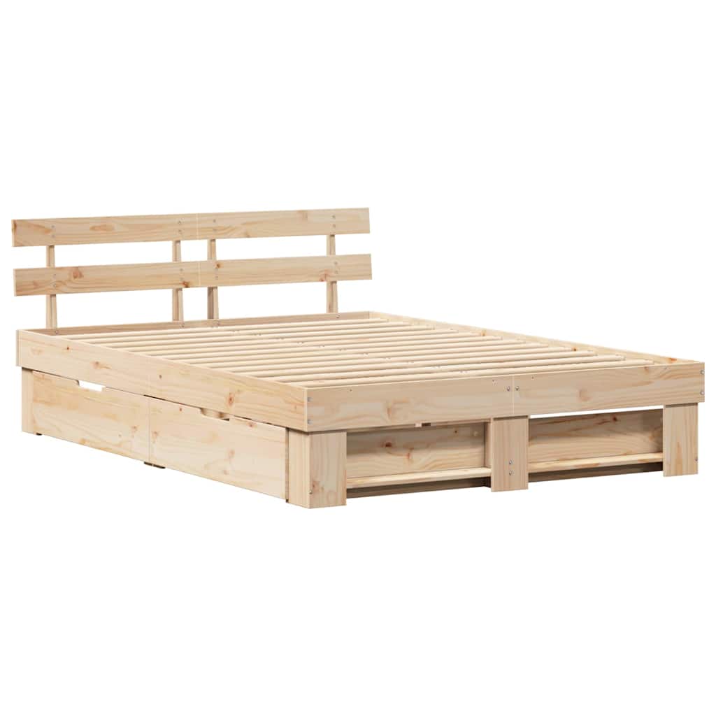 vidaXL Σκελετός Κρεβατιού Καφέ 160 x 200 cm Στερεά ξυλεία πεύκου