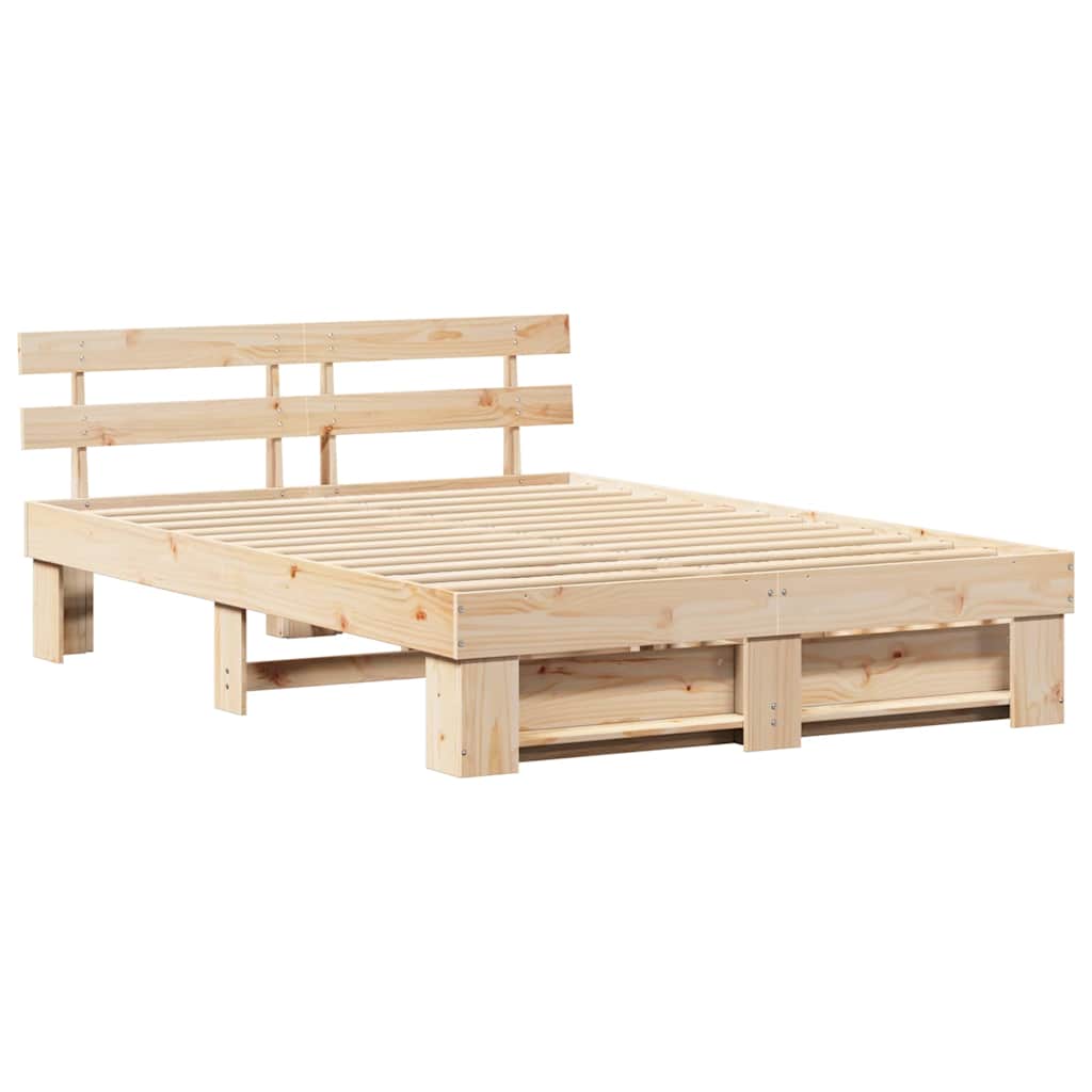 vidaXL Σκελετός Κρεβατιού Καφέ 160 x 200 cm Στερεά ξυλεία πεύκου