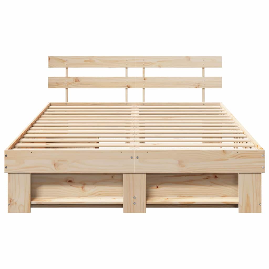 vidaXL Σκελετός Κρεβατιού Καφέ 160 x 200 cm Στερεά ξυλεία πεύκου