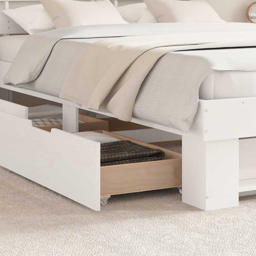 vidaXL Σκελετός Κρεβατιού Λευκό 160 x 200 cm Στερεά ξυλεία πεύκου