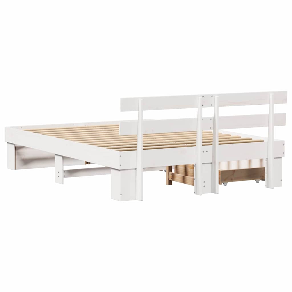 vidaXL Σκελετός Κρεβατιού Λευκό 160 x 200 cm Στερεά ξυλεία πεύκου