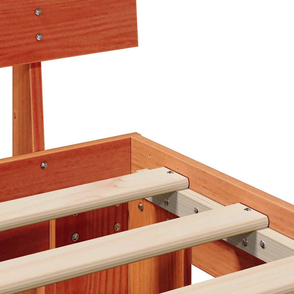 vidaXL Σκελετός Κρεβατιού με κεφαλάρι Κερωτό καφέ 150 x 200 cm