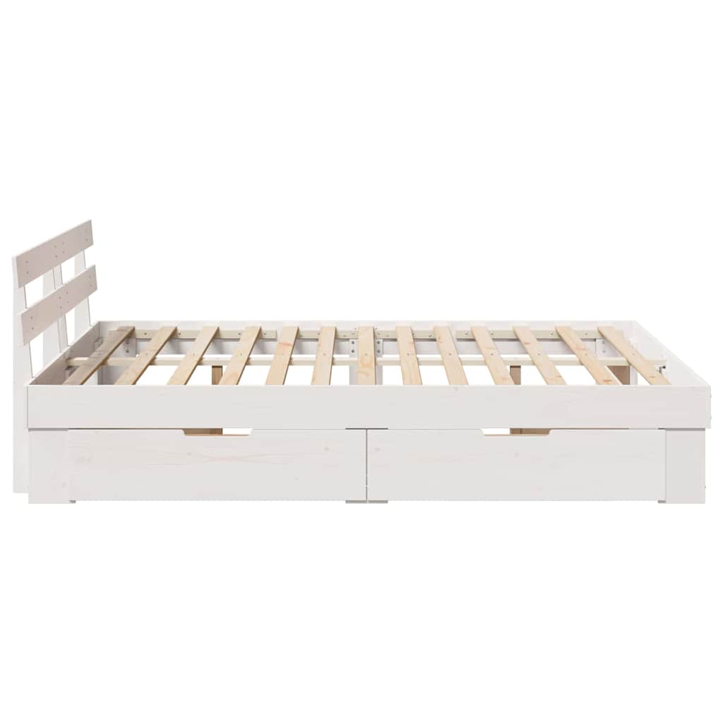 vidaXL Σκελετός Κρεβατιού Λευκό 140 x 200 cm Στερεά ξυλεία πεύκου