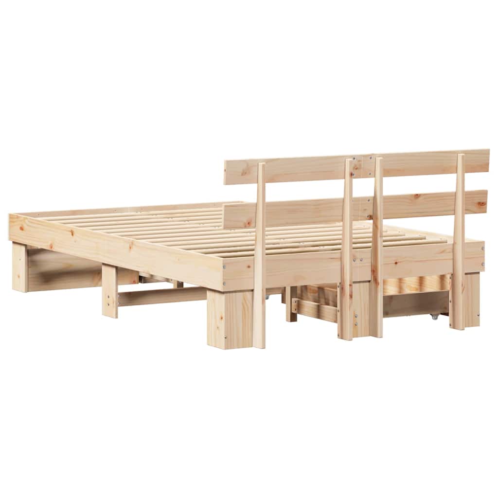 vidaXL Σκελετός Κρεβατιού Καφέ 120 x 200 cm Στερεά ξυλεία πεύκου