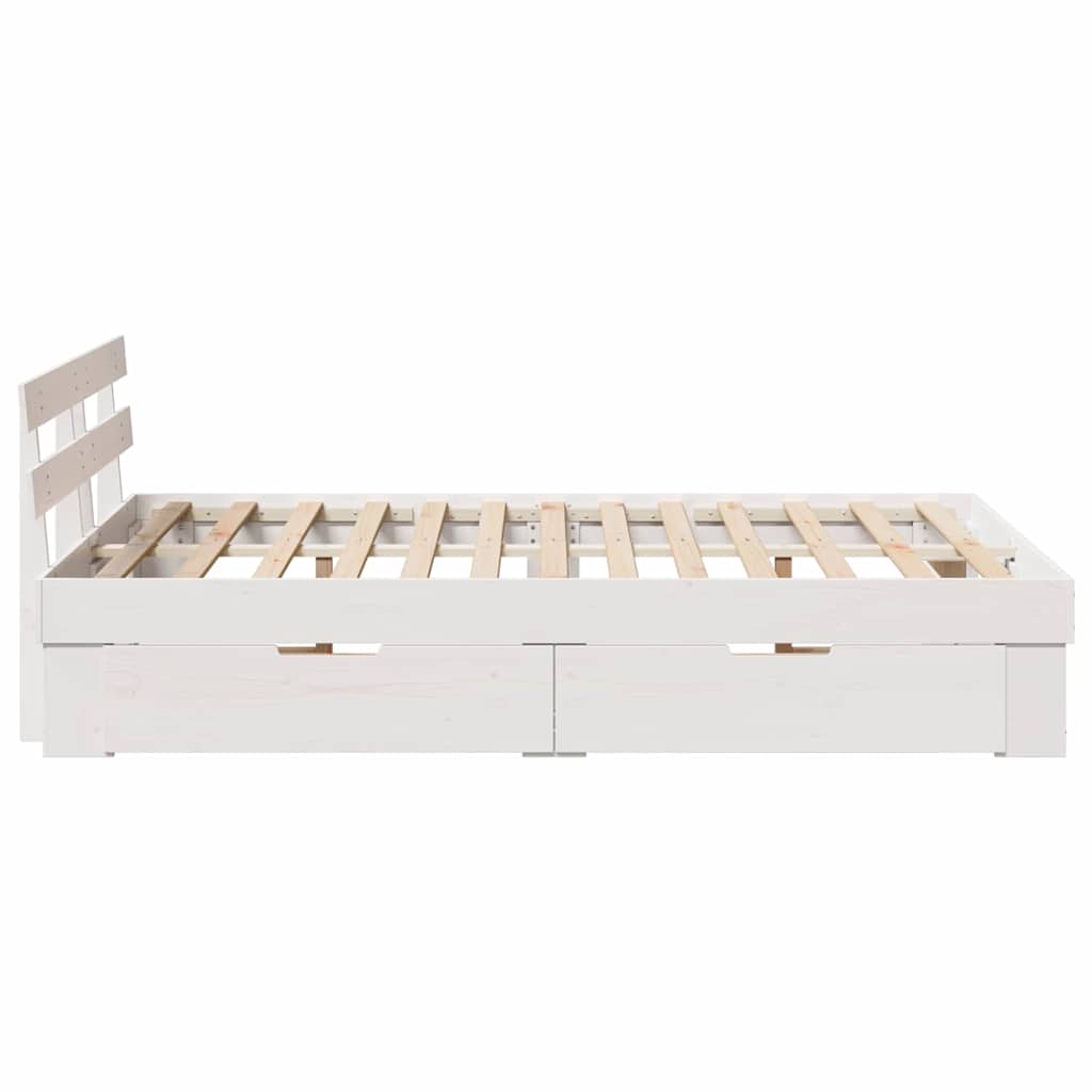 vidaXL Σκελετός Κρεβατιού Λευκό 140 x 190 cm Στερεά ξυλεία πεύκου