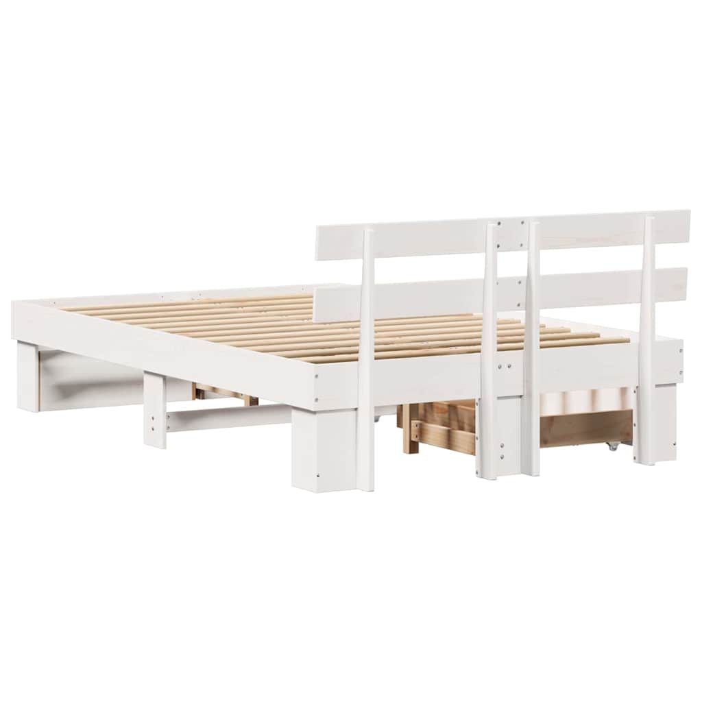 vidaXL Σκελετός Κρεβατιού Λευκό 120 x 190 cm Στερεά ξυλεία πεύκου