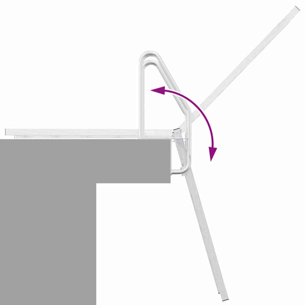 vidaXL Σκάλα Ντεκ 5 Σκαλοπατιών Ασημί 58 x 77 x 191 εκ Αλουμίνιο