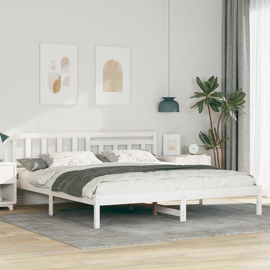vidaXL Σκελετός Κρεβατιού Λευκό 180 x 200 cm Στερεά ξυλεία πεύκου