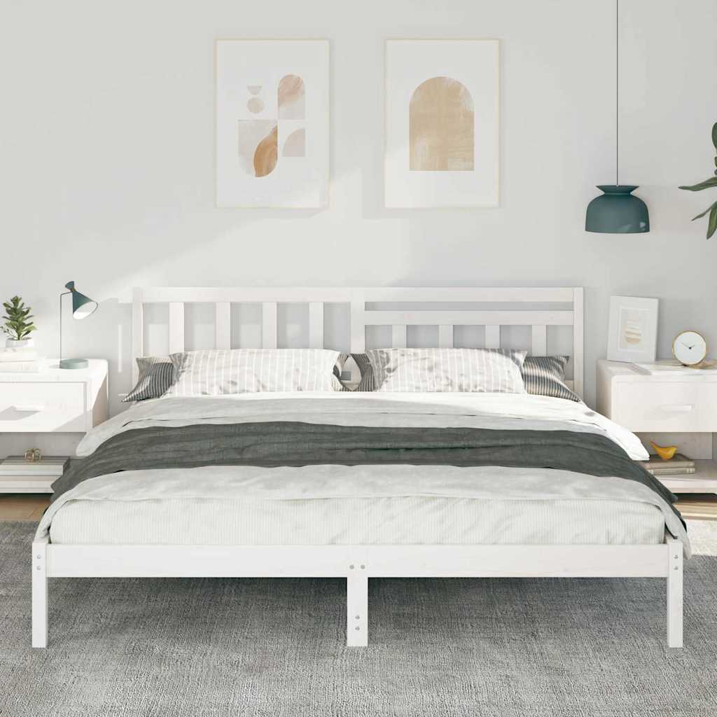 vidaXL Σκελετός Κρεβατιού Λευκό 180 x 200 cm Στερεά ξυλεία πεύκου