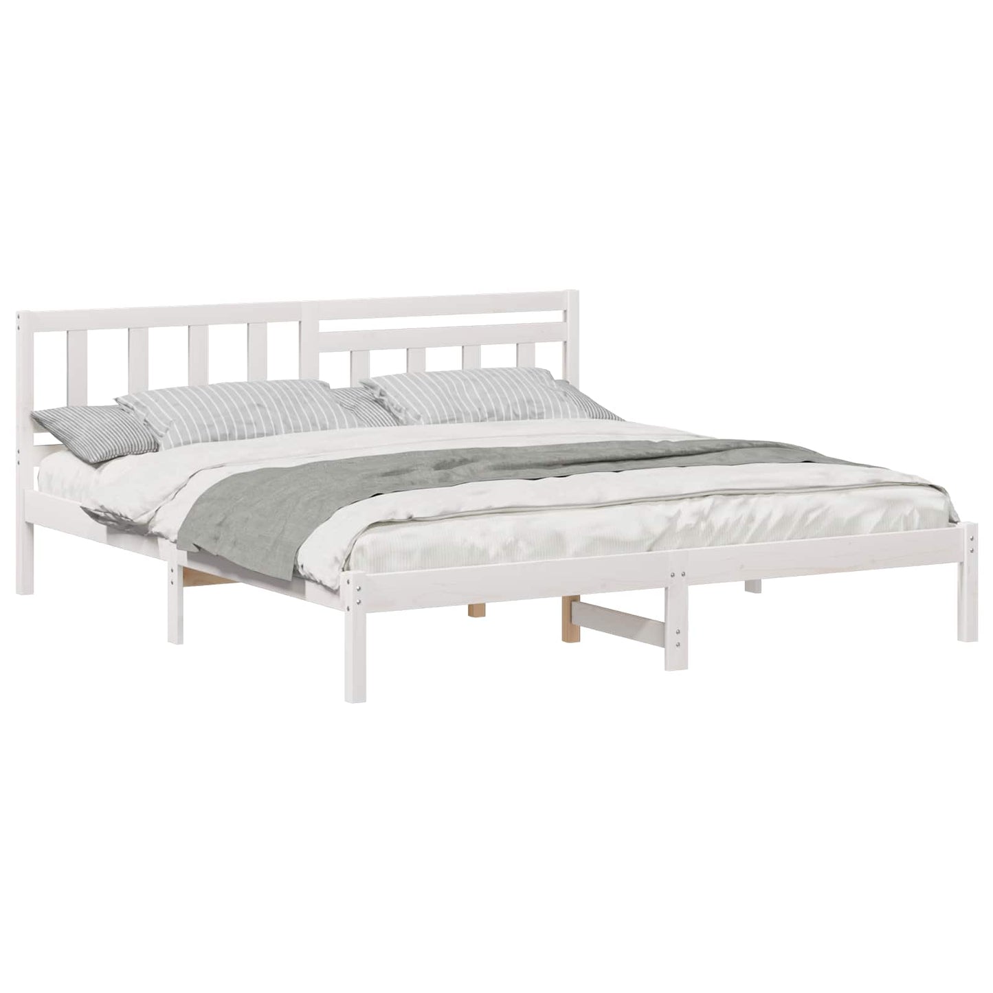 vidaXL Σκελετός Κρεβατιού Λευκό 180 x 200 cm Στερεά ξυλεία πεύκου