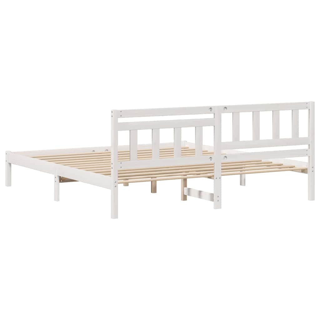 vidaXL Σκελετός Κρεβατιού Λευκό 180 x 200 cm Στερεά ξυλεία πεύκου