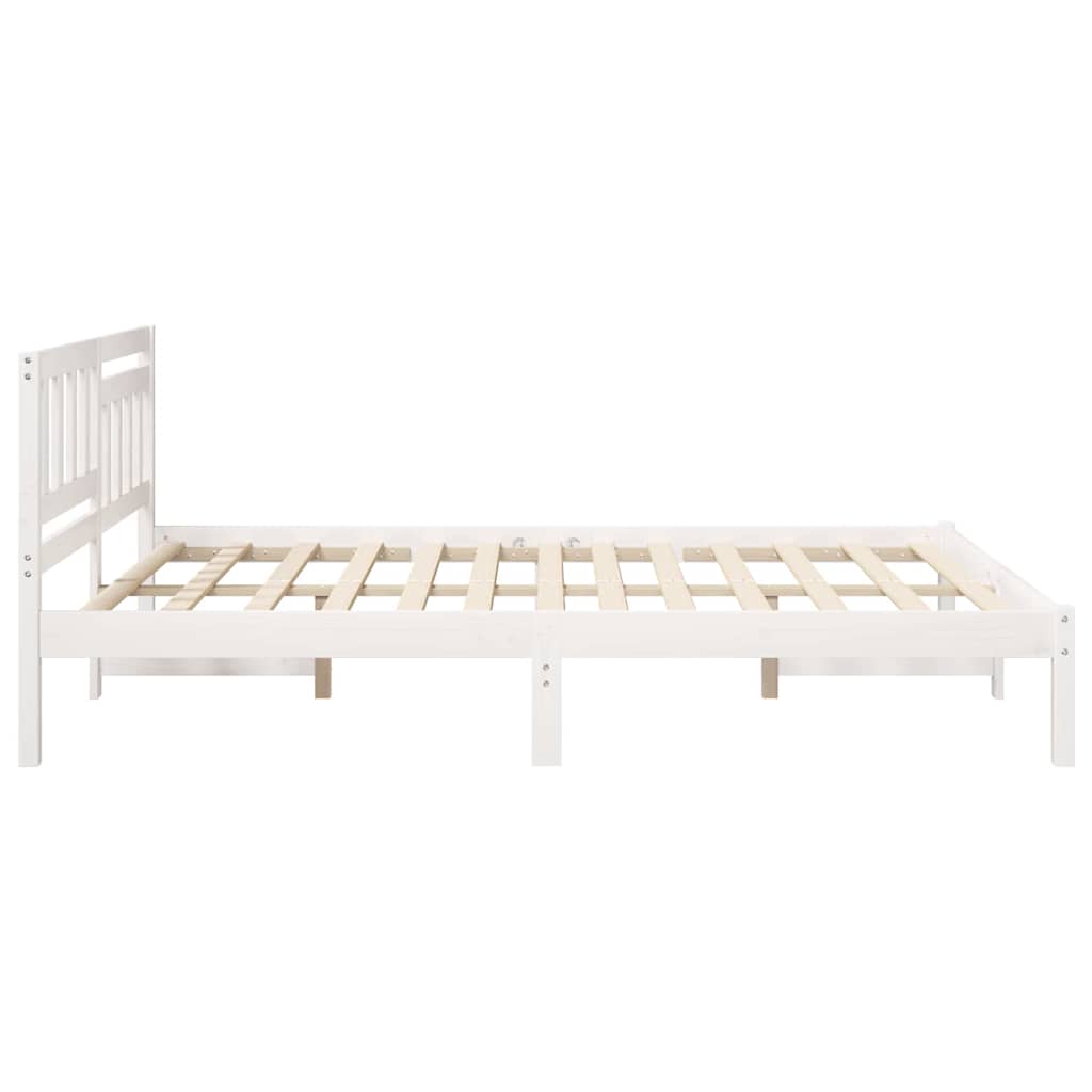 vidaXL Σκελετός Κρεβατιού Λευκό 150 x 200 cm Στερεά ξυλεία πεύκου