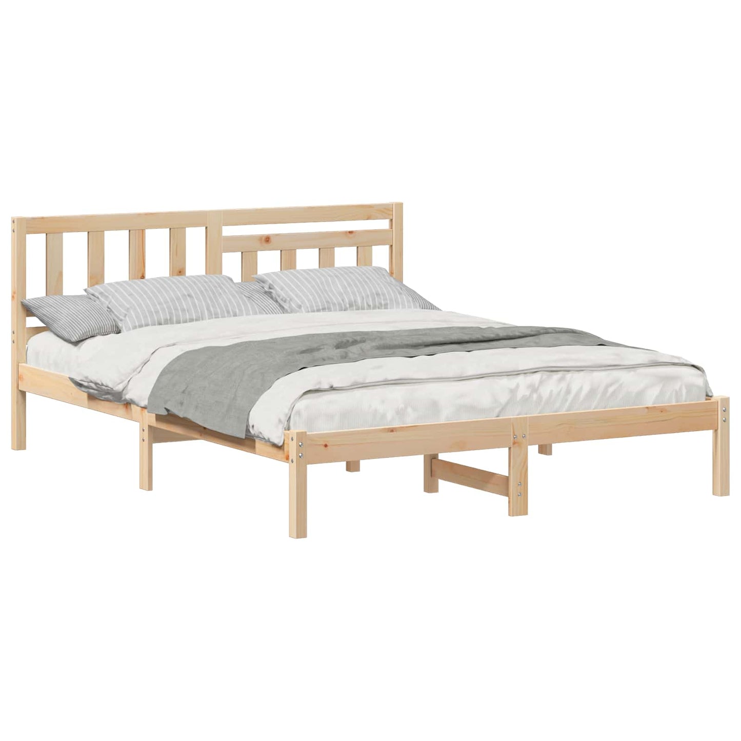 vidaXL Σκελετός Κρεβατιού Καφέ 140 x 200 cm Στερεά ξυλεία πεύκου