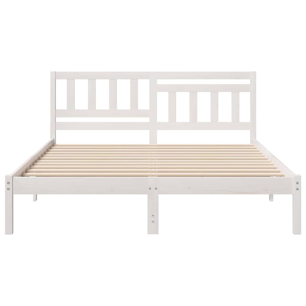 vidaXL Σκελετός Κρεβατιού Λευκό 140 x 200 cm Στερεά ξυλεία πεύκου