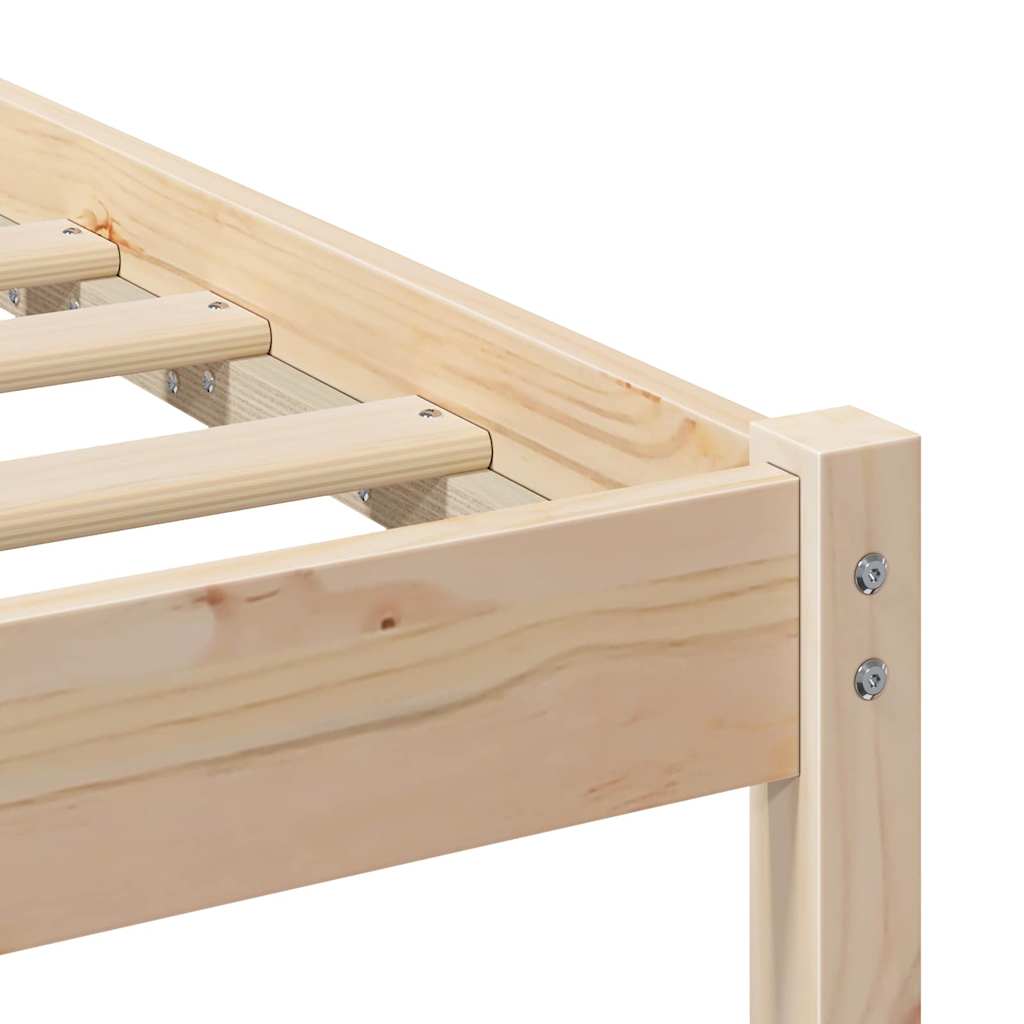 vidaXL Σκελετός Κρεβατιού Καφέ 140 x 190 cm Μασίφ ξύλο πεύκου