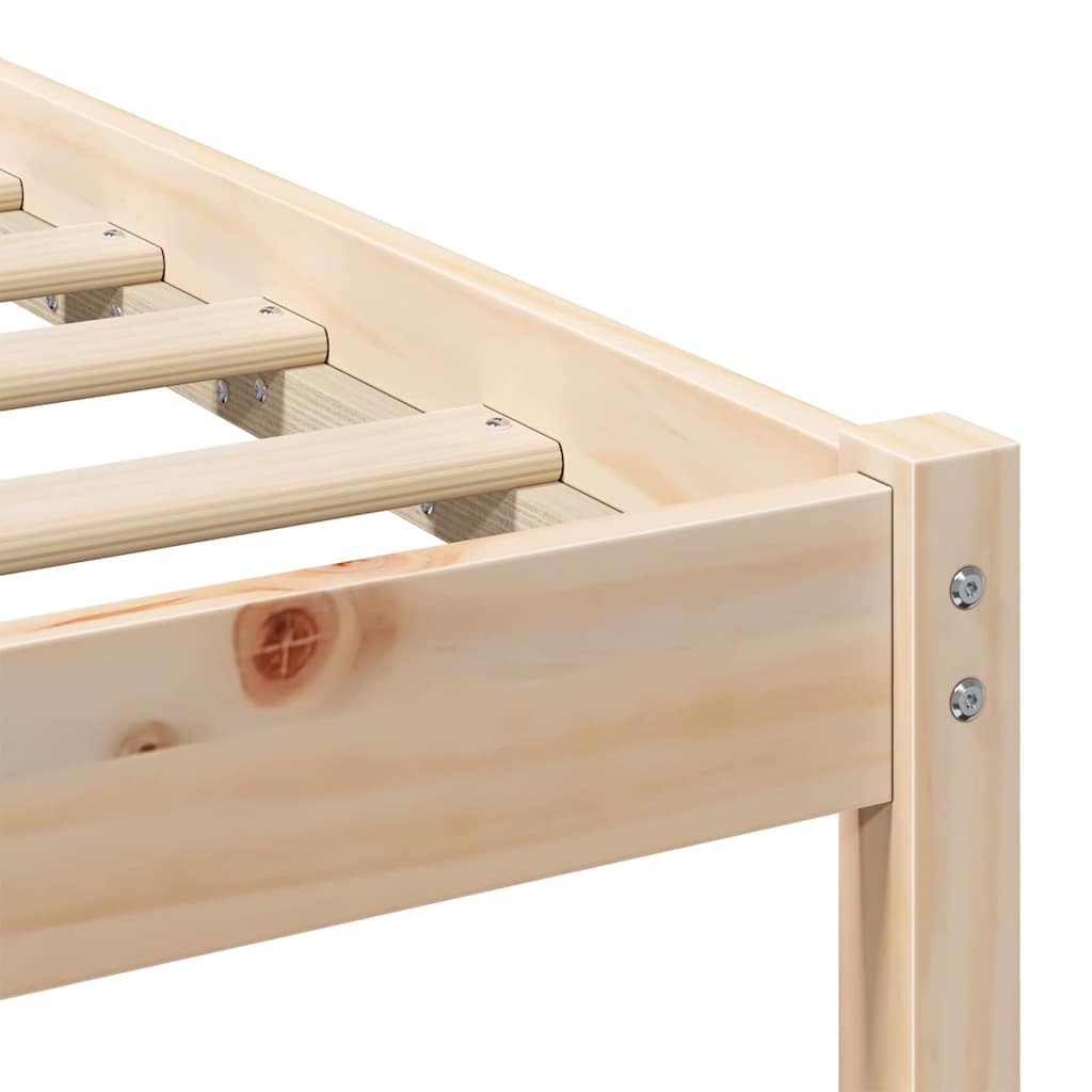 vidaXL Σκελετός Κρεβατιού Καφέ 90 x 200 cm Στερεά ξυλεία πεύκου