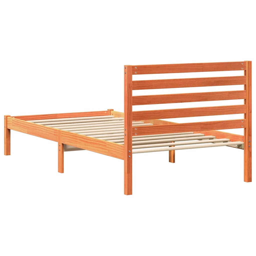 vidaXL Σκελετός Κρεβατιού Κερωτό καφέ 80 x 200 cm Στερεά ξυλεία πεύκου