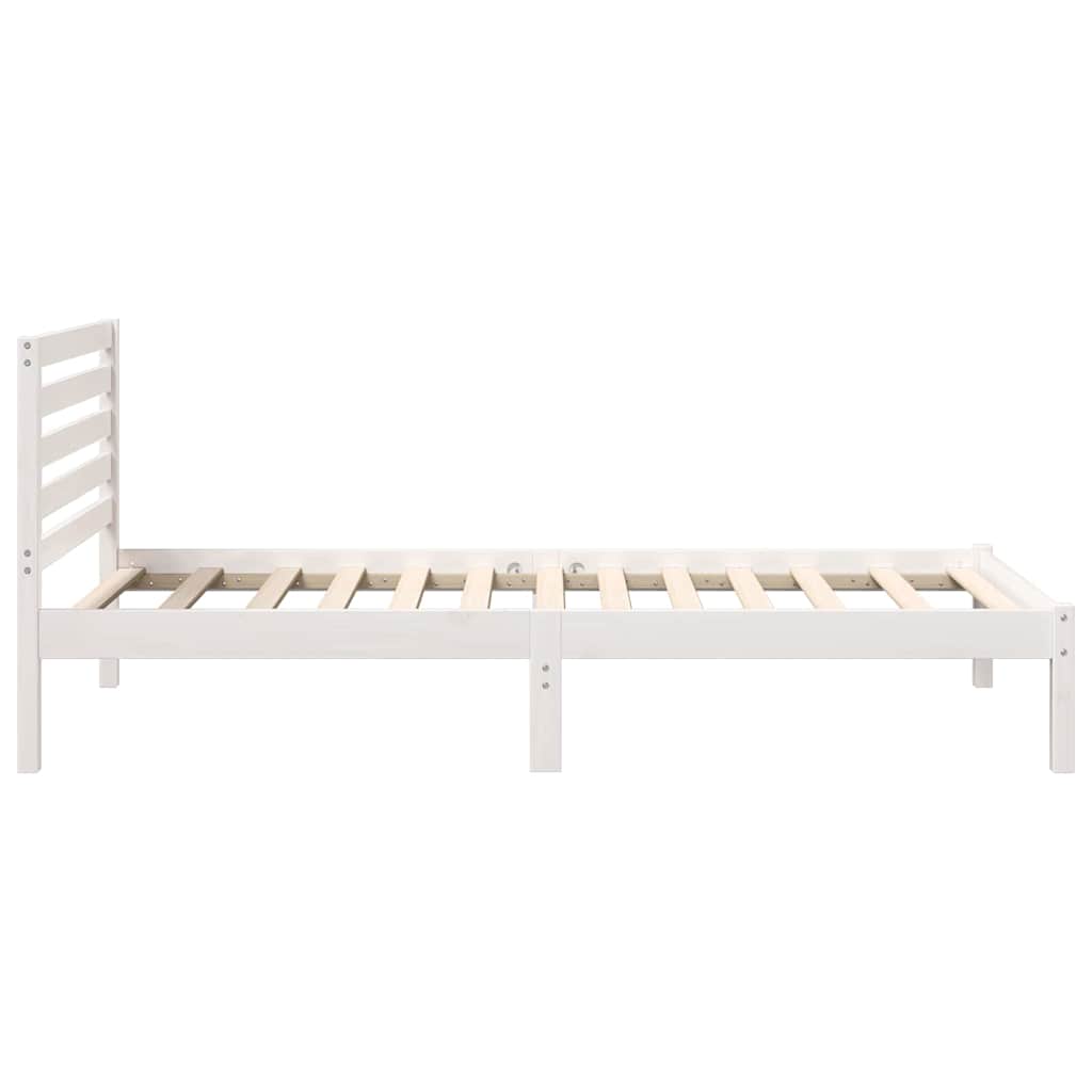 vidaXL Σκελετός Κρεβατιού Λευκό 75 x 190 cm Στερεά ξυλεία πεύκου