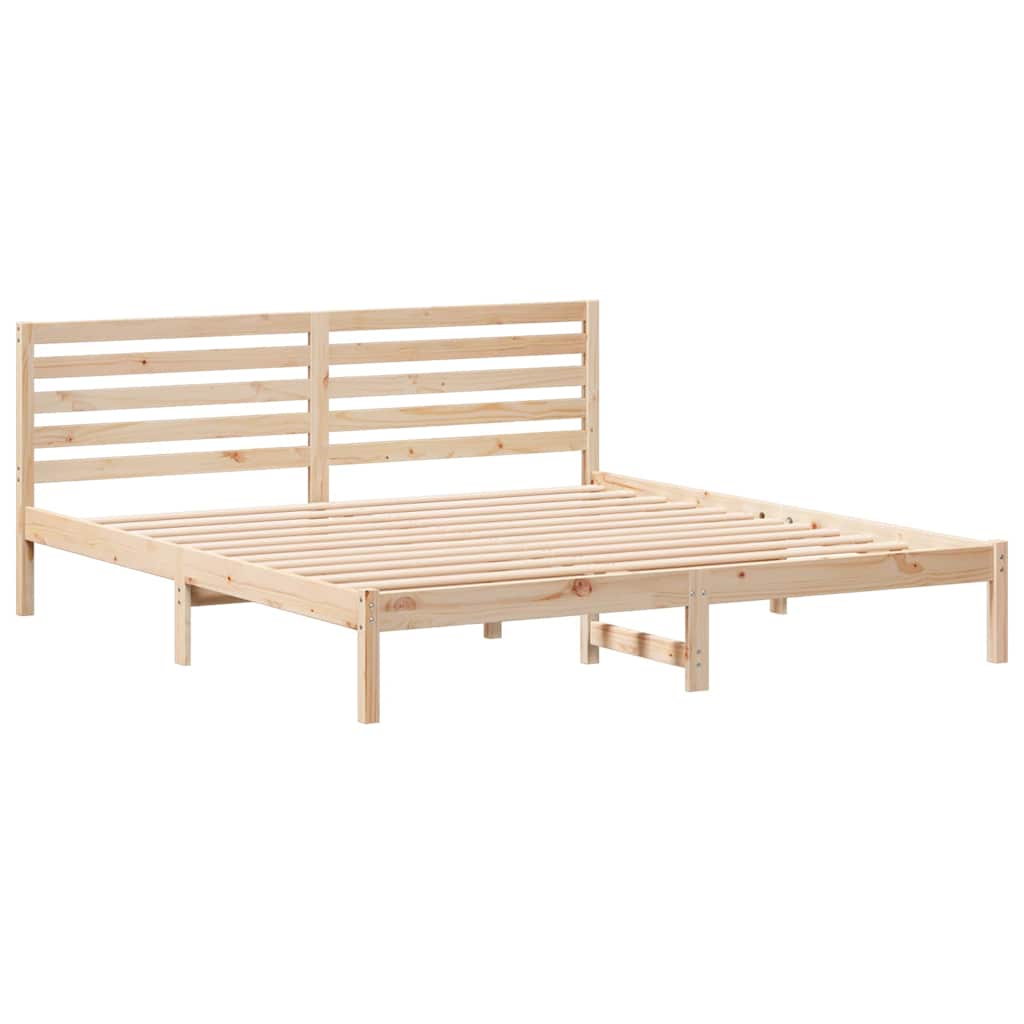 vidaXL Σκελετός Κρεβατιού Καφέ 200 x 200 cm Μασίφ ξύλο πεύκου