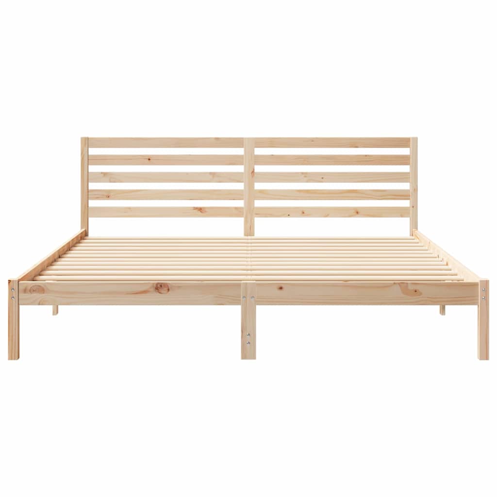 vidaXL Σκελετός Κρεβατιού Καφέ 200 x 200 cm Μασίφ ξύλο πεύκου