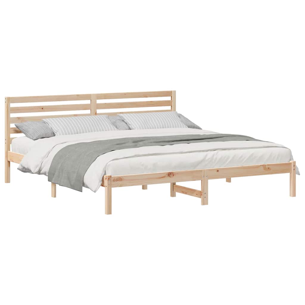 vidaXL Σκελετός Κρεβατιού Καφέ 200 x 200 cm Μασίφ ξύλο πεύκου