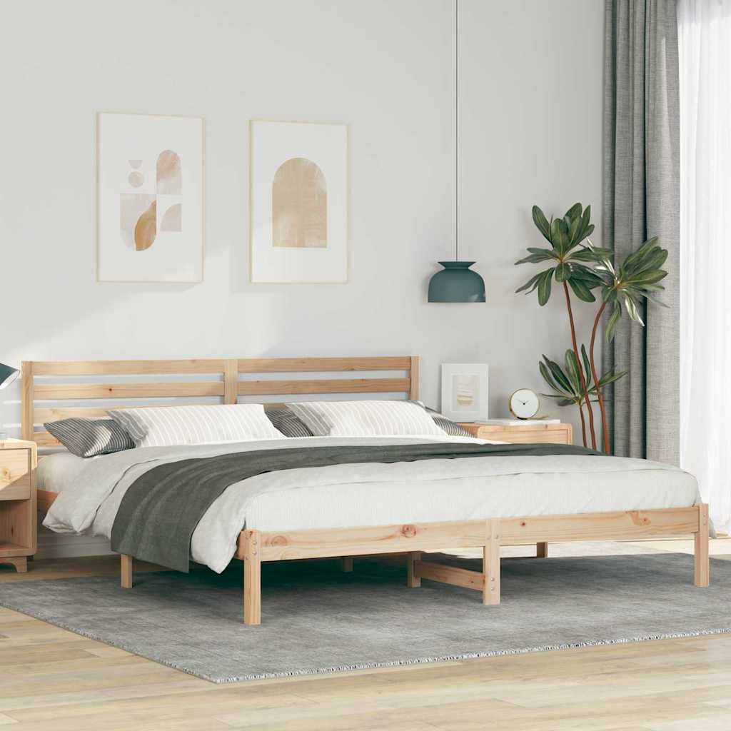 vidaXL Σκελετός Κρεβατιού Καφέ 180 x 200 cm Μασίφ ξύλο πεύκου