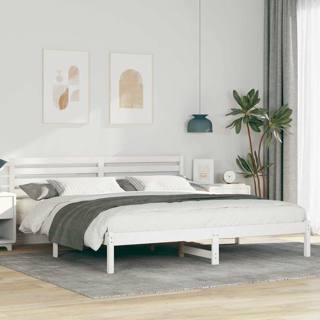 vidaXL Σκελετός Κρεβατιού Λευκό 180 x 200 cm Μασίφ ξύλο πεύκου