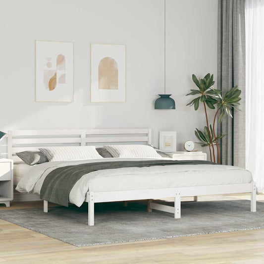 vidaXL Σκελετός Κρεβατιού Λευκό 180 x 200 cm Μασίφ ξύλο πεύκου