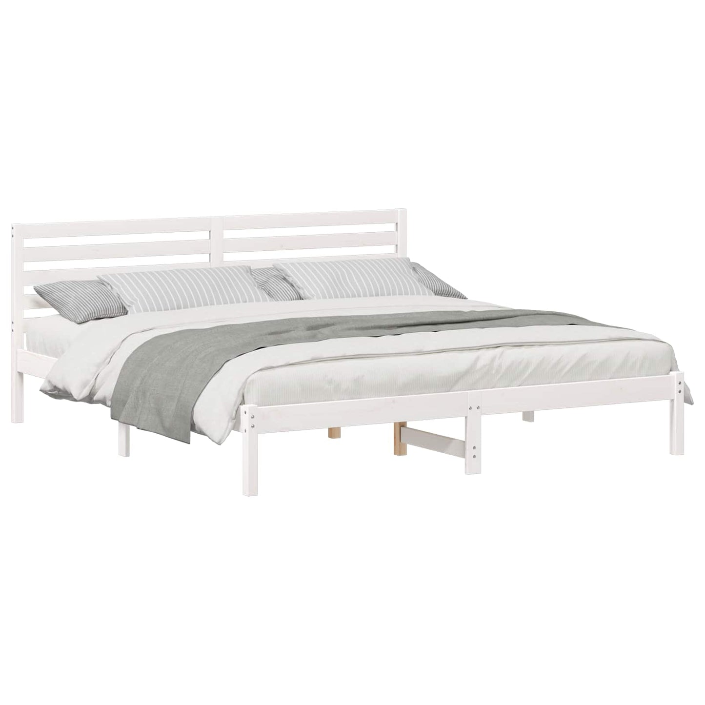 vidaXL Σκελετός Κρεβατιού Λευκό 180 x 200 cm Μασίφ ξύλο πεύκου
