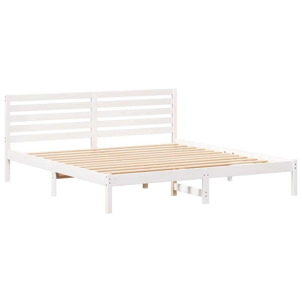 vidaXL Σκελετός Κρεβατιού Λευκό 180 x 200 cm Μασίφ ξύλο πεύκου