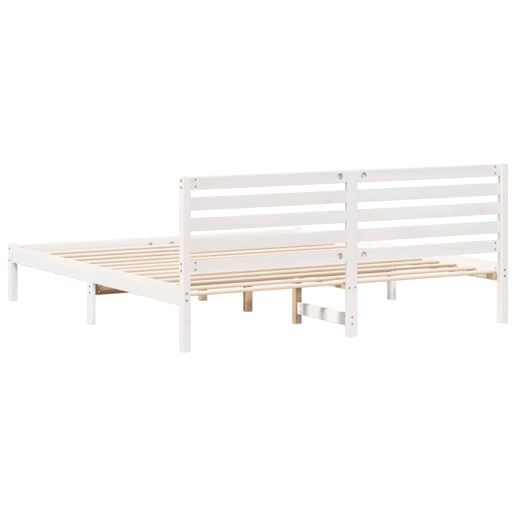 vidaXL Σκελετός Κρεβατιού Λευκό 180 x 200 cm Μασίφ ξύλο πεύκου