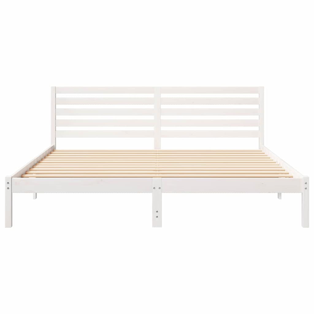 vidaXL Σκελετός Κρεβατιού Λευκό 180 x 200 cm Μασίφ ξύλο πεύκου