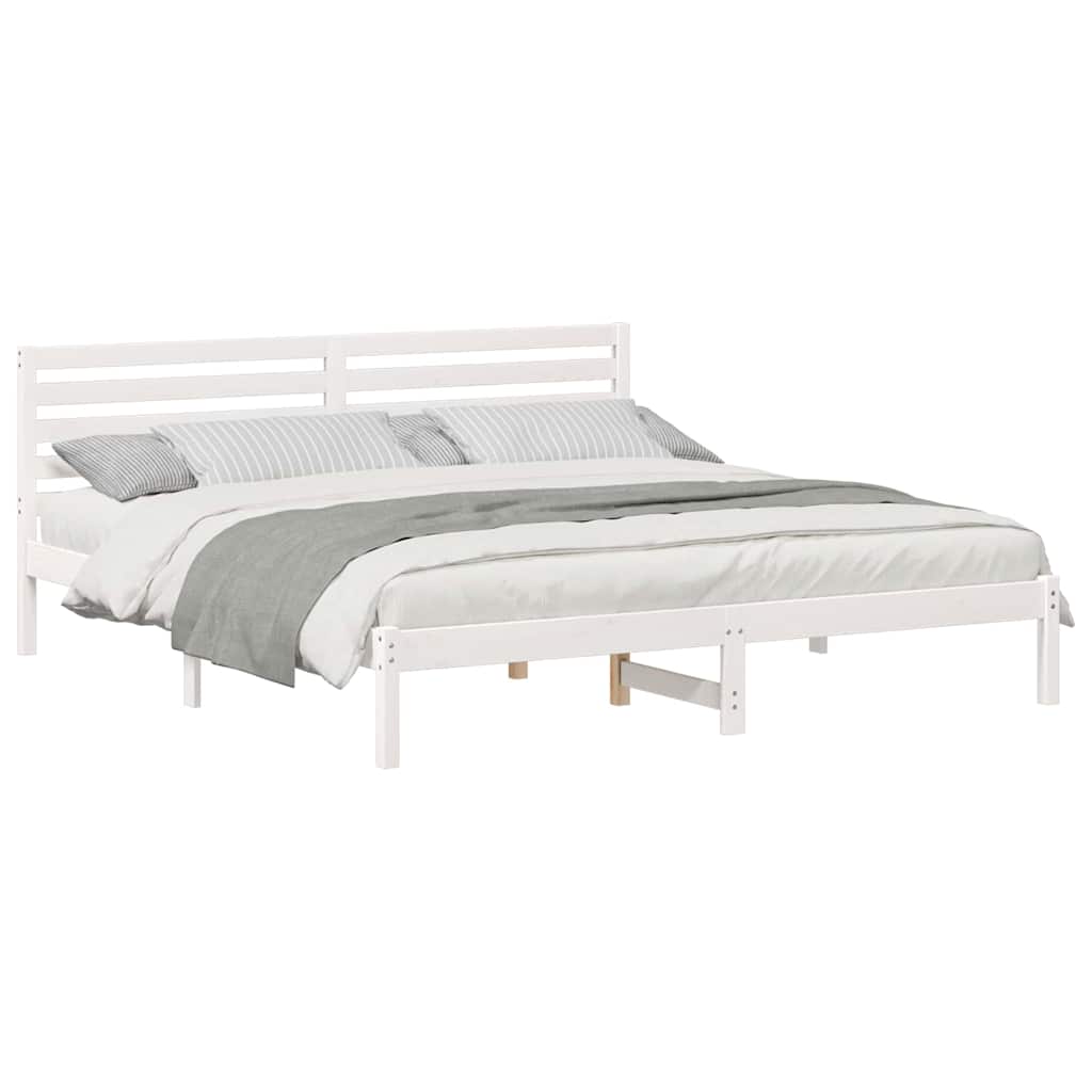 vidaXL Σκελετός Κρεβατιού Λευκό 180 x 200 cm Μασίφ ξύλο πεύκου
