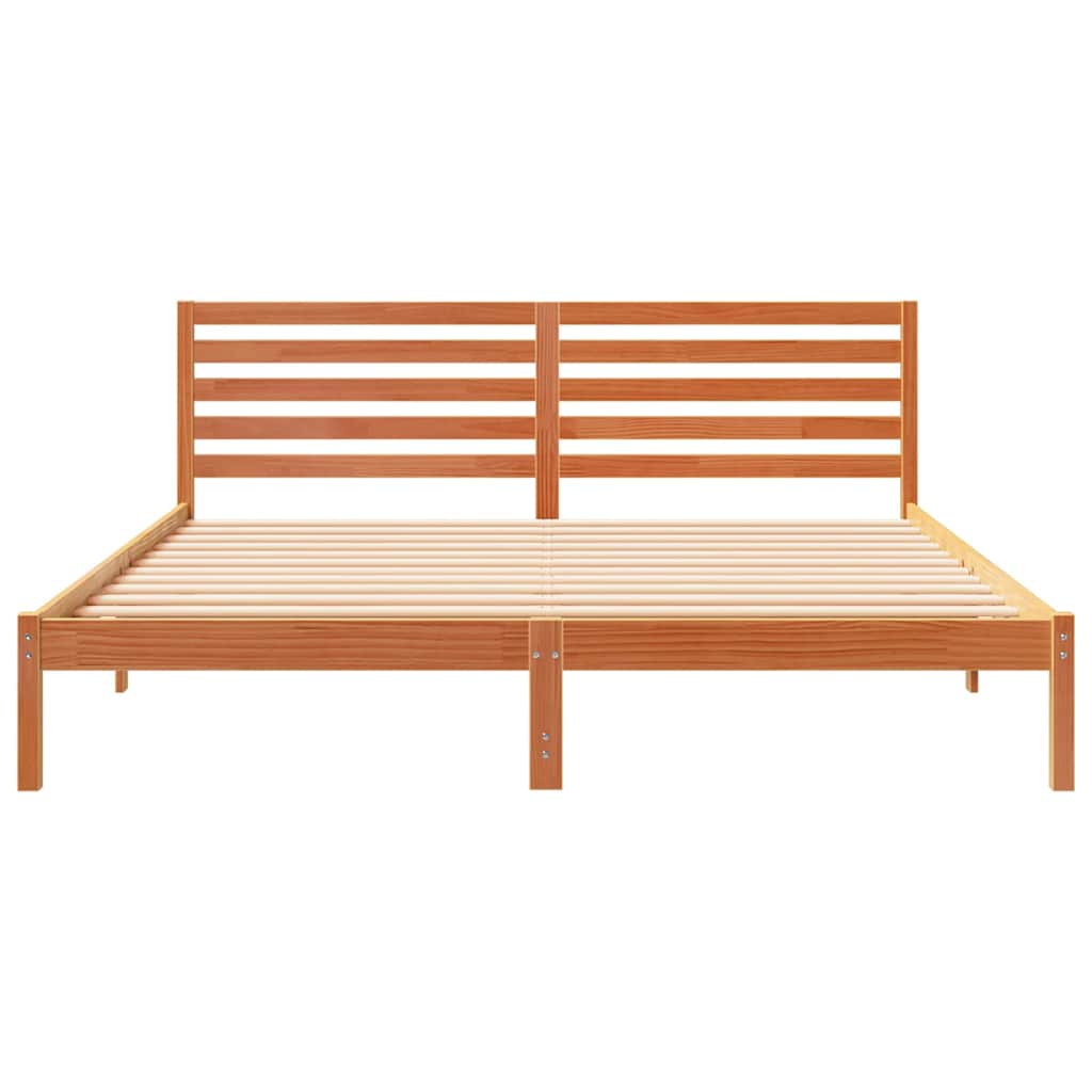 vidaXL Σκελετός Κρεβατιού Καφέ κεριού 180 x 200 cm Μασίφ ξύλο πεύκου
