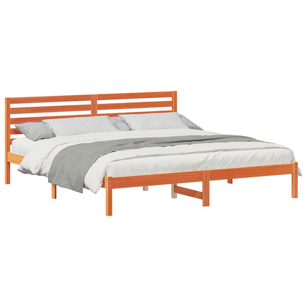 vidaXL Σκελετός Κρεβατιού Καφέ κεριού 180 x 200 cm Μασίφ ξύλο πεύκου