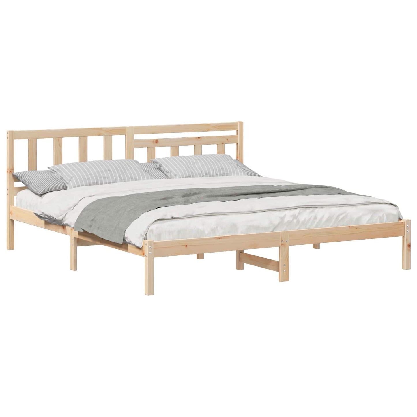 vidaXL Σκελετός Κρεβατιού Καφέ 160 x 200 cm Μασίφ ξύλο πεύκου