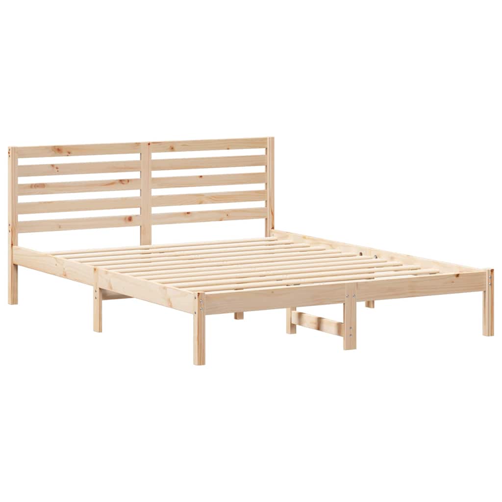 vidaXL Σκελετός Κρεβατιού Καφέ 160 x 200 cm Μασίφ ξύλο πεύκου