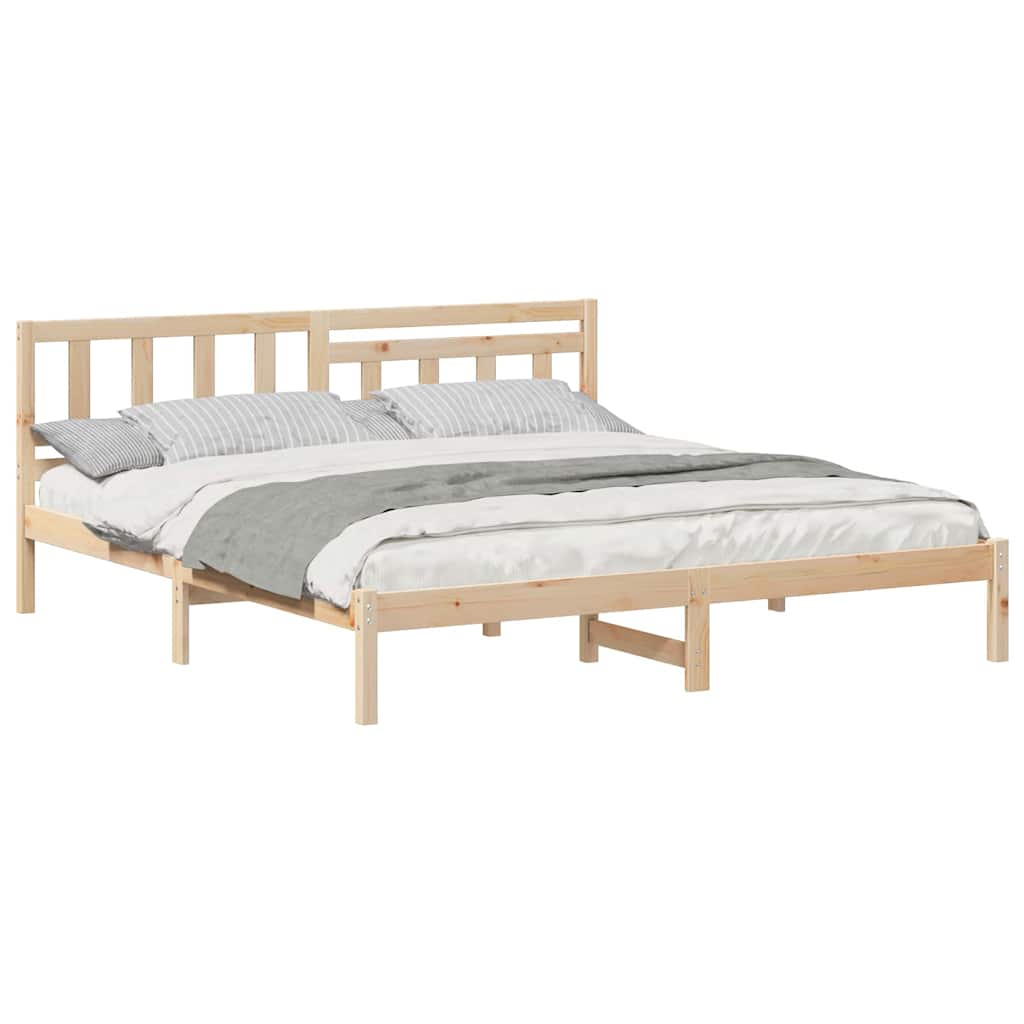 vidaXL Σκελετός Κρεβατιού Καφέ 160 x 200 cm Μασίφ ξύλο πεύκου