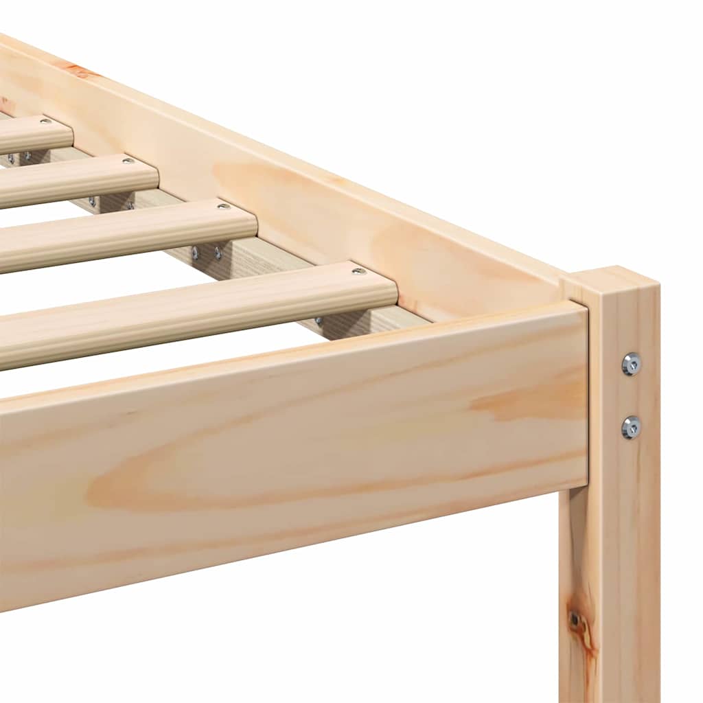 vidaXL Σκελετός Κρεβατιού Καφέ 140 x 200 cm Μασίφ ξύλο πεύκου