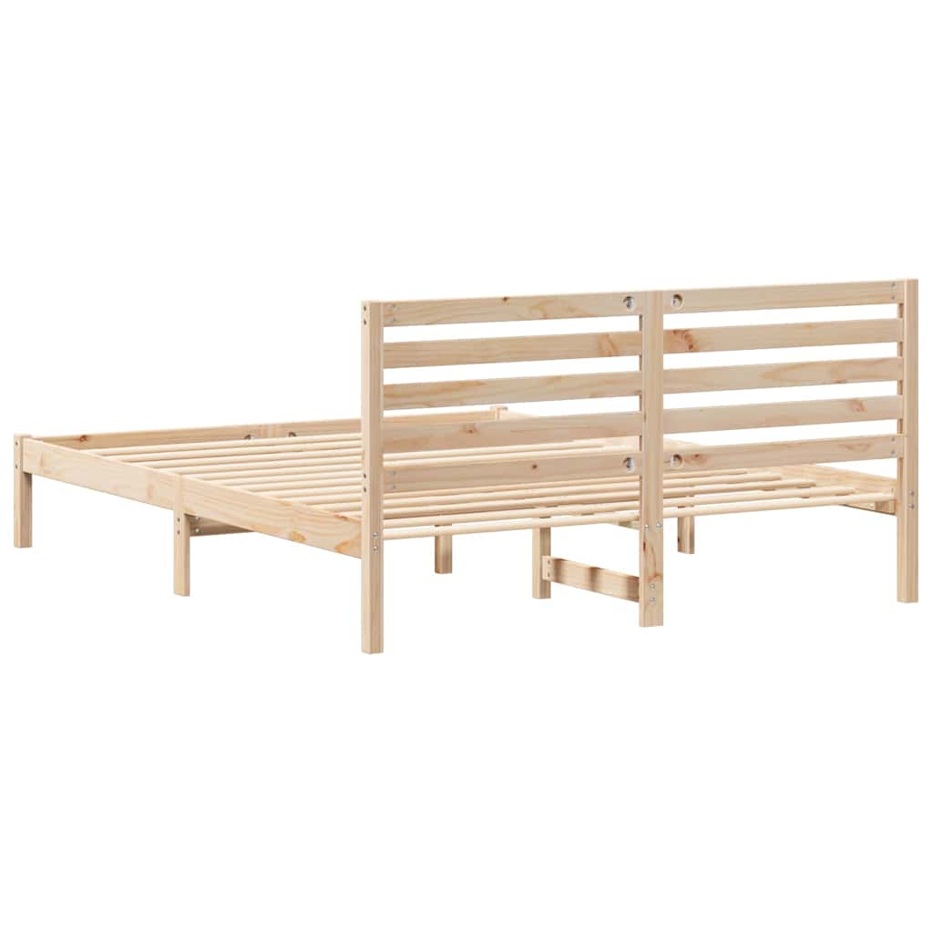 vidaXL Σκελετός Κρεβατιού Καφέ 140 x 200 cm Μασίφ ξύλο πεύκου