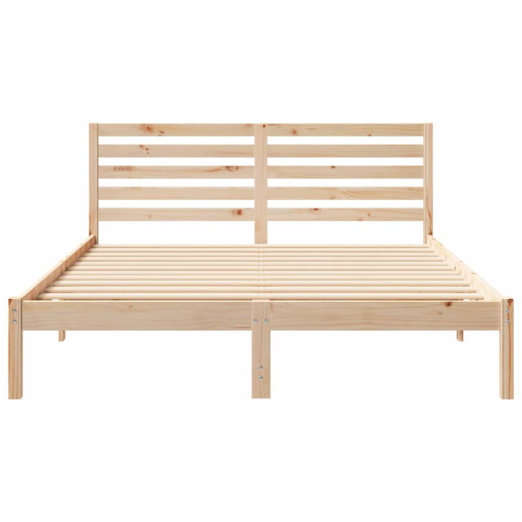 vidaXL Σκελετός Κρεβατιού Καφέ 140 x 200 cm Μασίφ ξύλο πεύκου